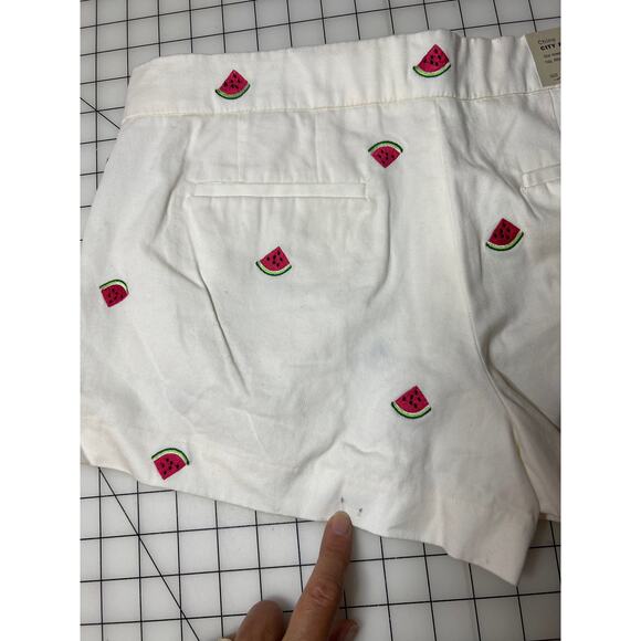 J. Crew White Shorts Watermelon Design Women's 8 NWT - Picture 4 of 5